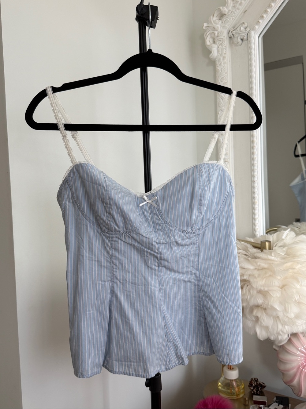 Zara Light Blue Bustier Peplum Top